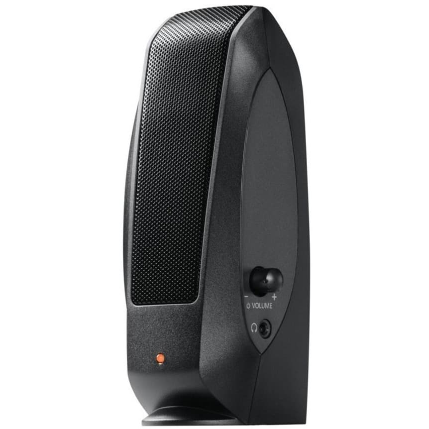 Logitech LA S120 2.0 desktop speakers in brown box packaging for USB-powered PC audio