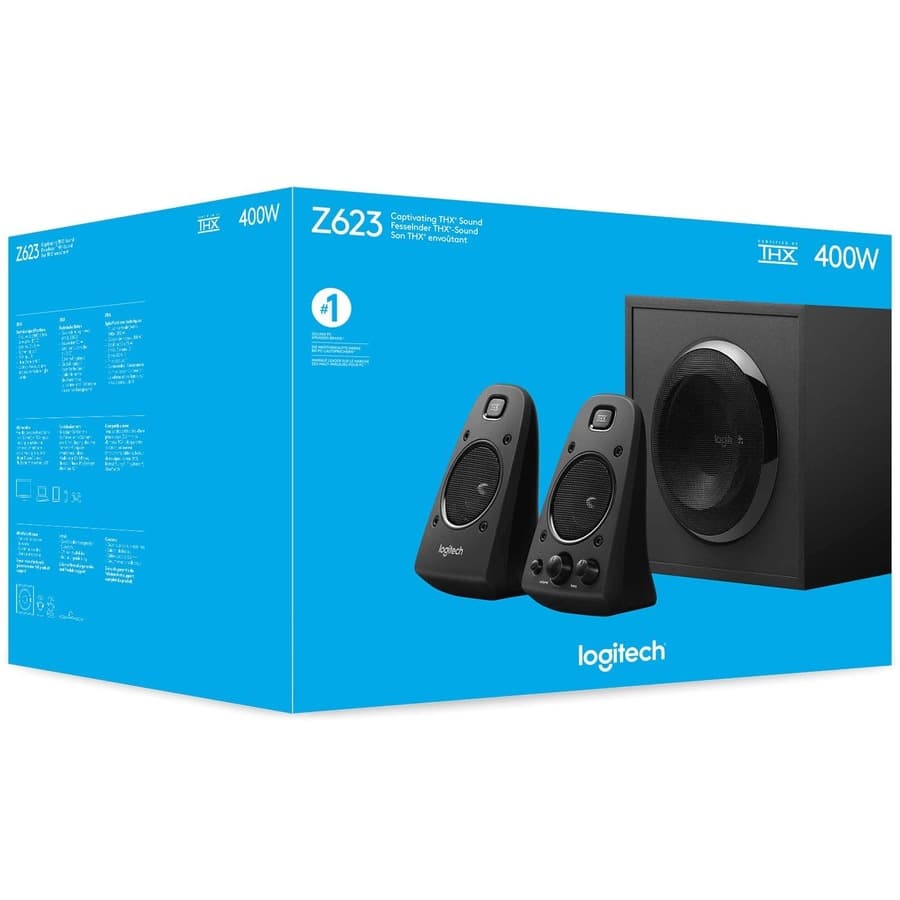 Logitech Z623 2.1 THX desktop speaker system with subwoofer for 200 W RMS audio