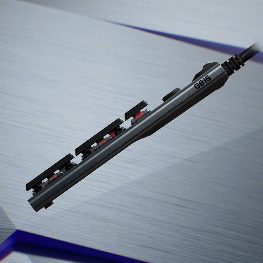 Logitech G815 LIGHTSYNC RGB mechanical gaming keyboard with low-profile keys and wired USB connection