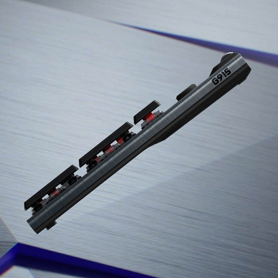 Logitech G915 wireless mechanical gaming keyboard with low-profile linear switches and RGB backlighting