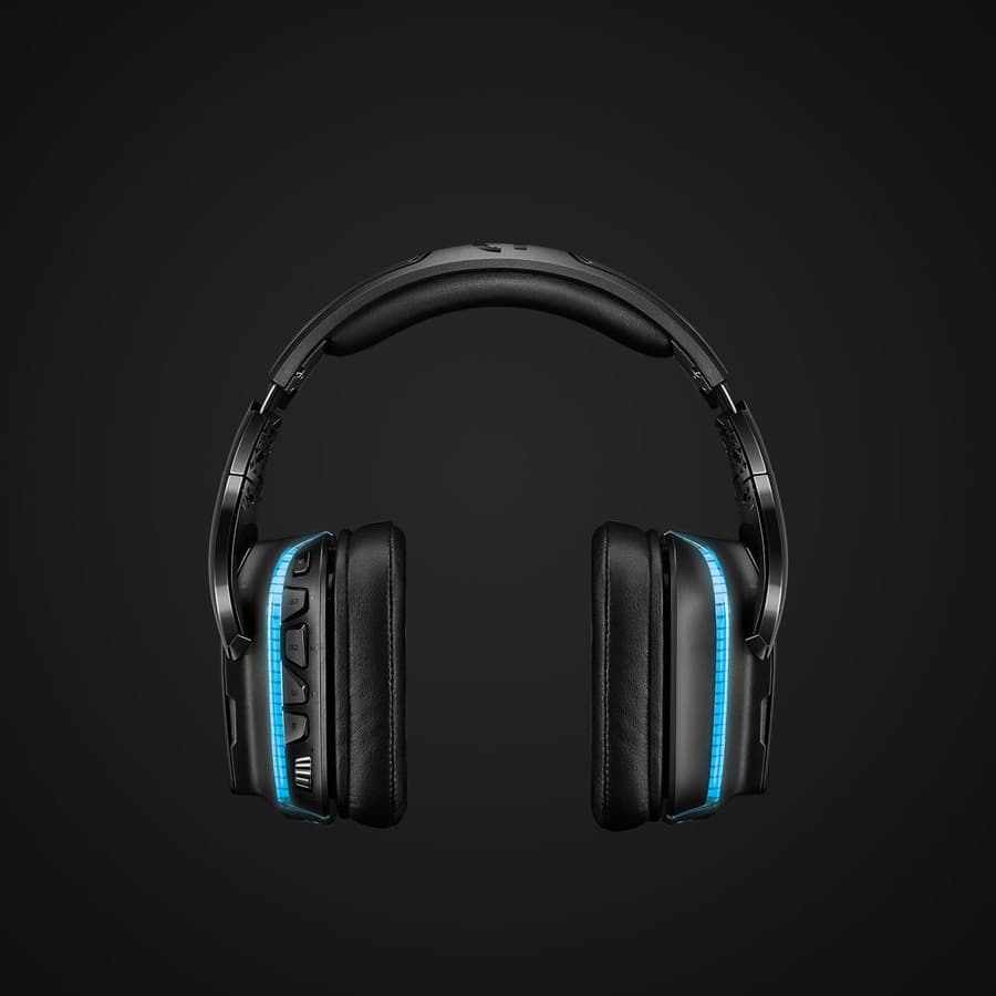Logitech G935 Wireless LIGHTSYNC headset with over-ear cups, boom microphone, and wireless connectivity