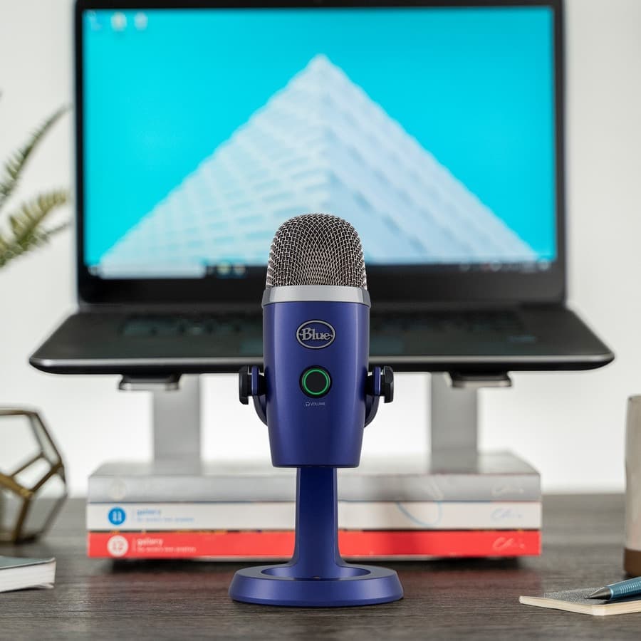 Blue Yeti Nano USB desktop microphone in vivid blue finish