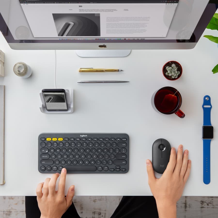 LOGITECH SOURCING LOGITECH PEBBLE WIRELESS MOUSE WITH BLUETOOTH OR 2.4 GHZ RECEIVER view 2