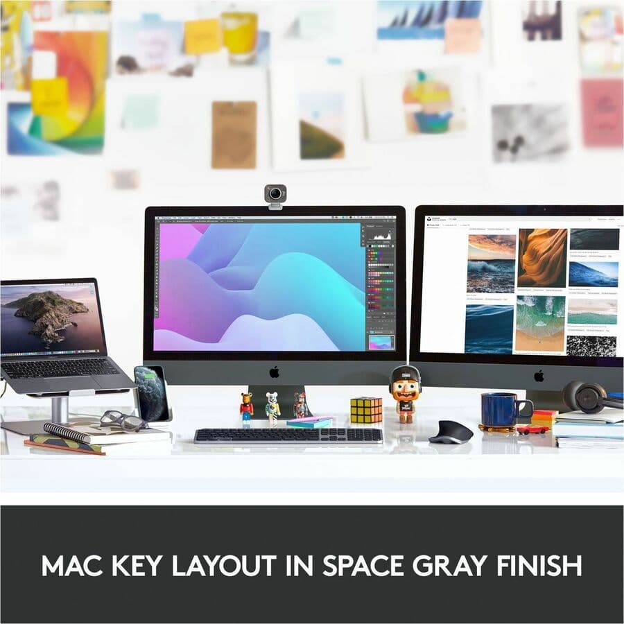 Logitech MX Keys for Mac Space Grey wireless keyboard with low-profile keys and smart backlighting