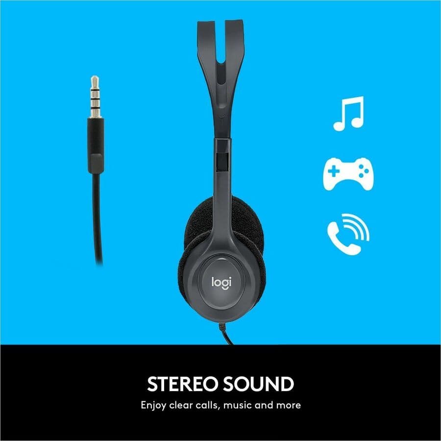 Logitech H111 EDU wired stereo headset with boom microphone for classroom use