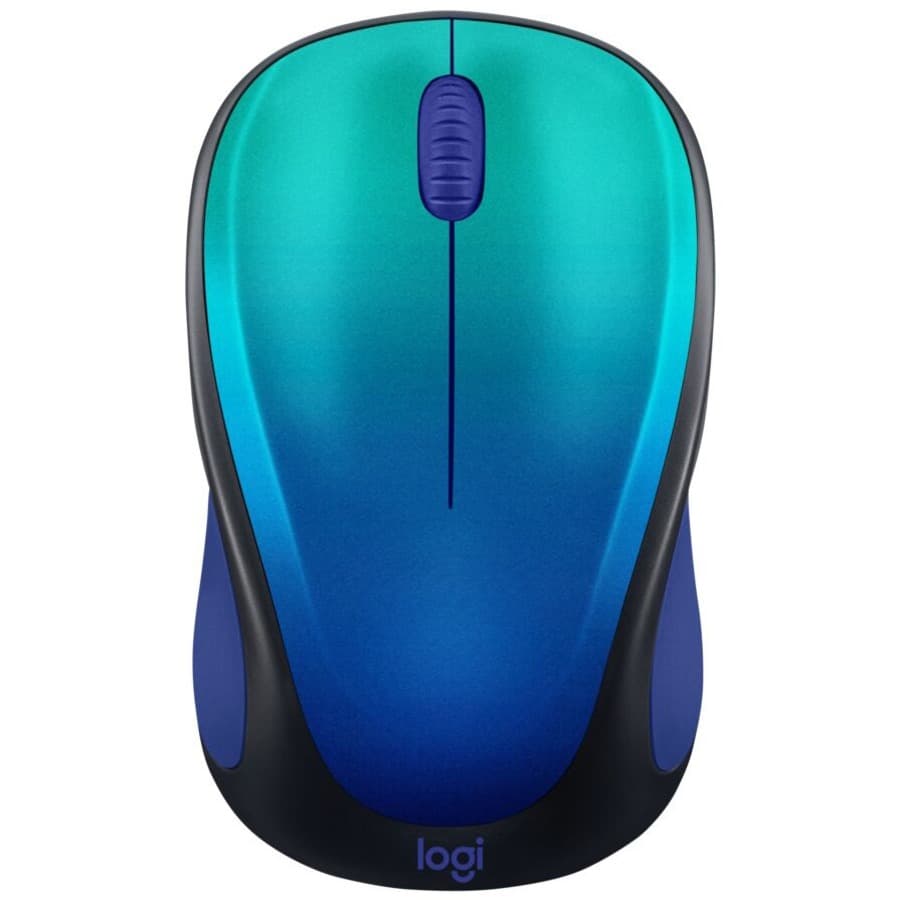 Logitech Blue Aurora Wireless Mouse — Design Collection blue, compact ambidextrous wireless mouse