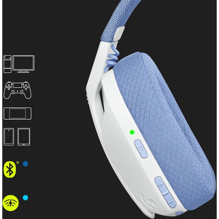 Logitech LA G435 white wireless gaming headset with Bluetooth connectivity