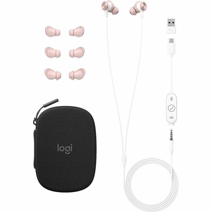 LOGITECH VC LOGI ZONE WIRED EARBUDS ROSE view 4
