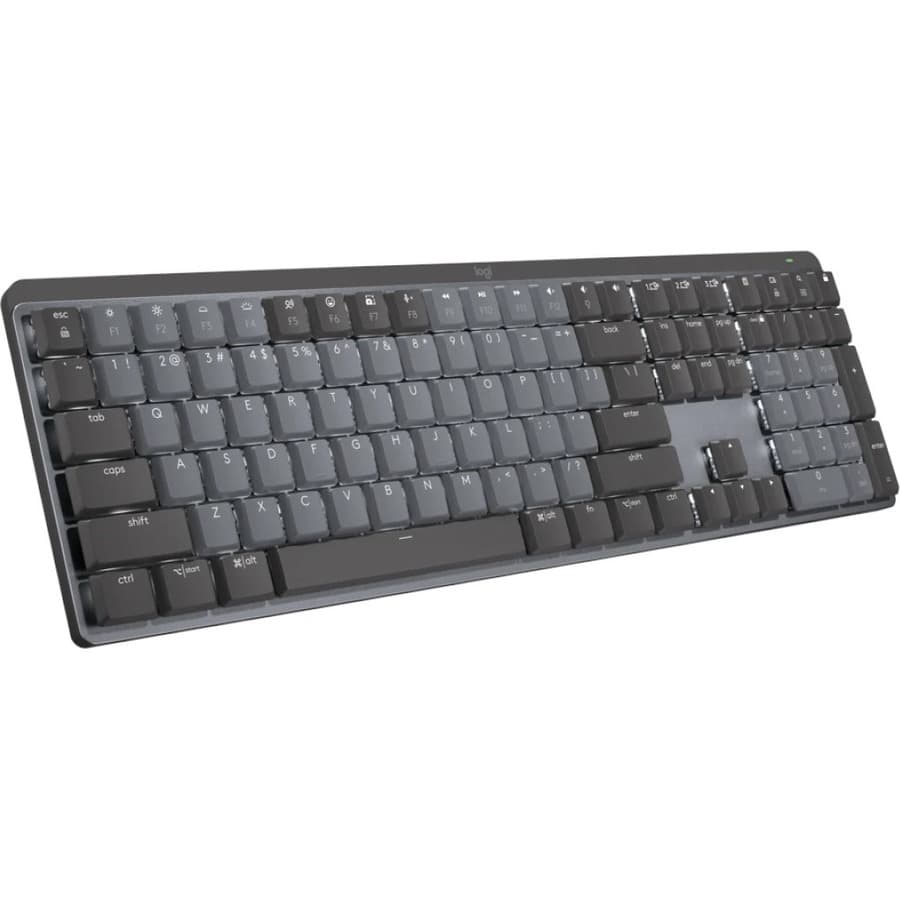Logitech MX Mechanical wireless illuminated keyboard in graphite with perforated frame