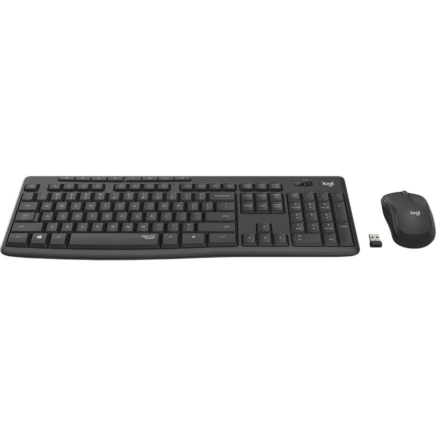 Logitech MK295 silent wireless keyboard and mouse combo in graphite