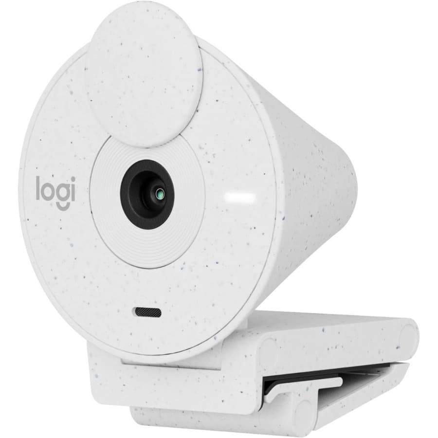 Logitech Brio 300 Off-White USB-C webcam with 1080p video and built-in microphone