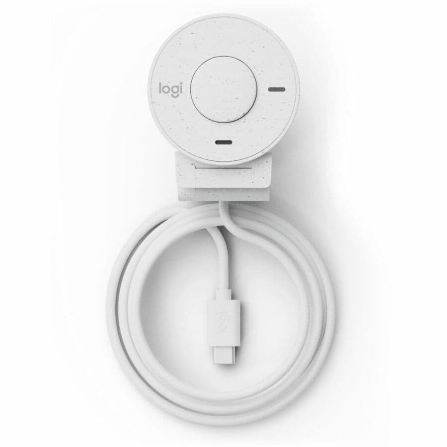 Logitech BRIO 305 1080p webcam in off-white with USB-C connection