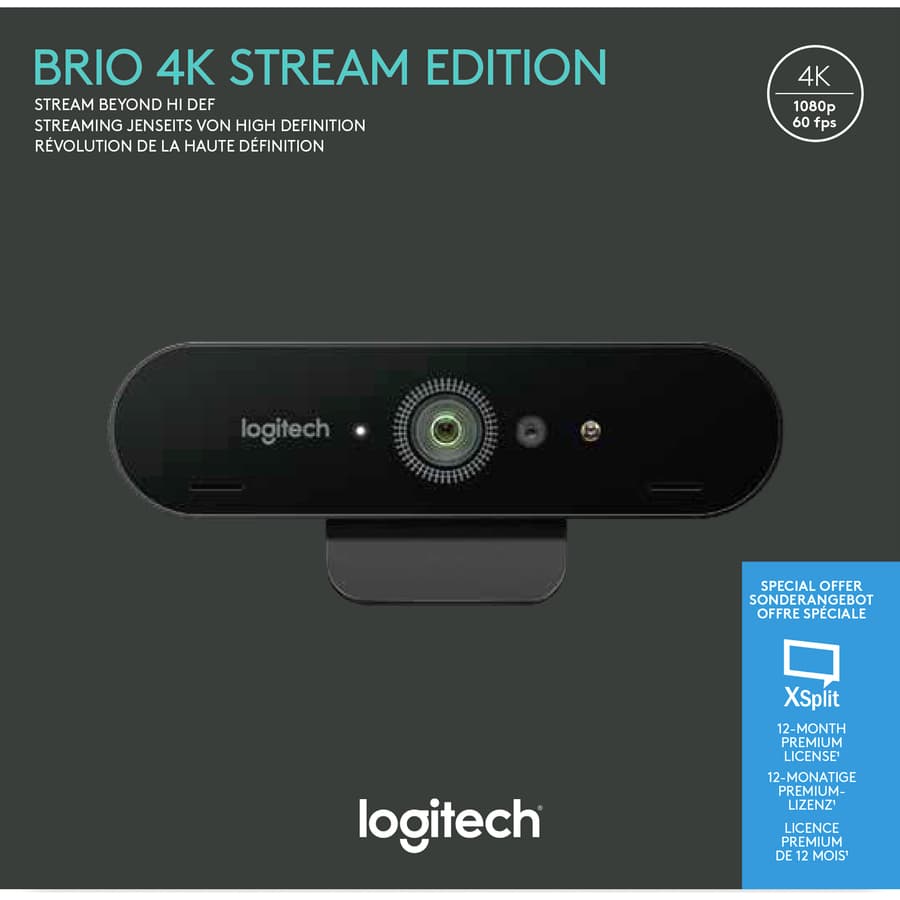 Logitech Brio Stream USB 3.0 webcam for 4K streaming and professional video calls