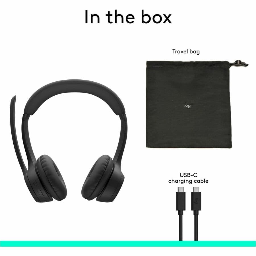 Logitech Zone 305 Wireless Headset, Black | UC, Bluetooth, Teams
