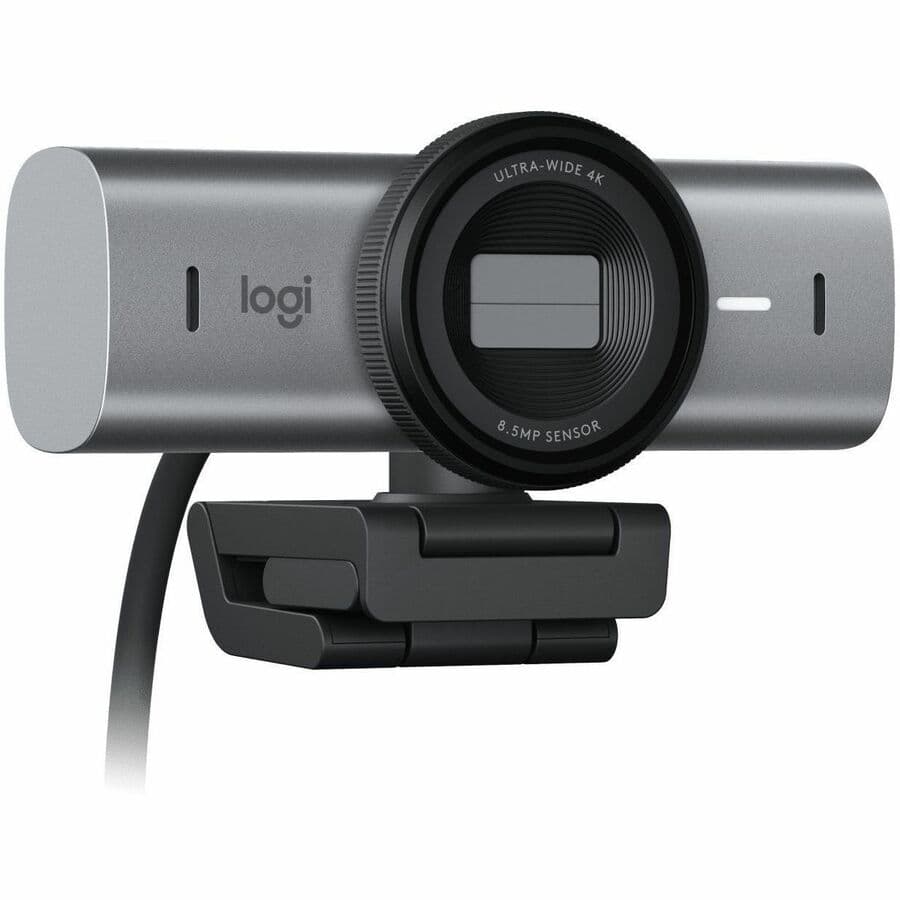 Logitech MX Brio Graphite LAT webcam with 4K video, USB-C connectivity, and clip mount