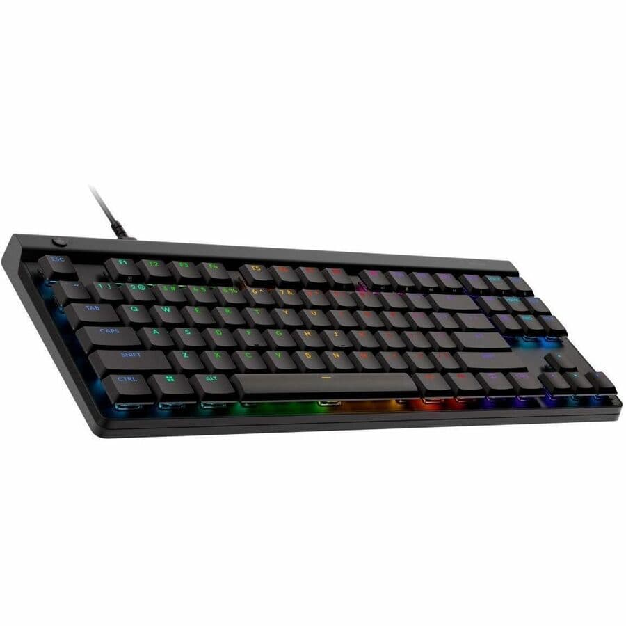 Logitech G515 TKL Tactile Black tenkeyless mechanical keyboard with low-profile black design