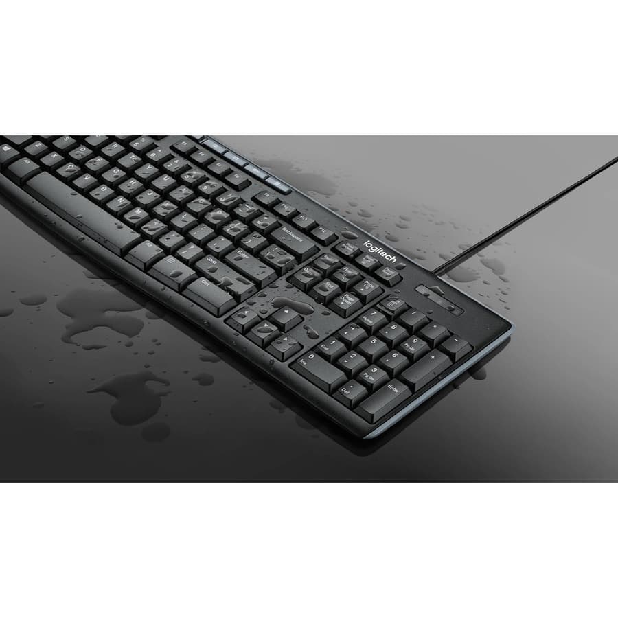 Logitech MK200 wired USB media combo keyboard and mouse for office desktops