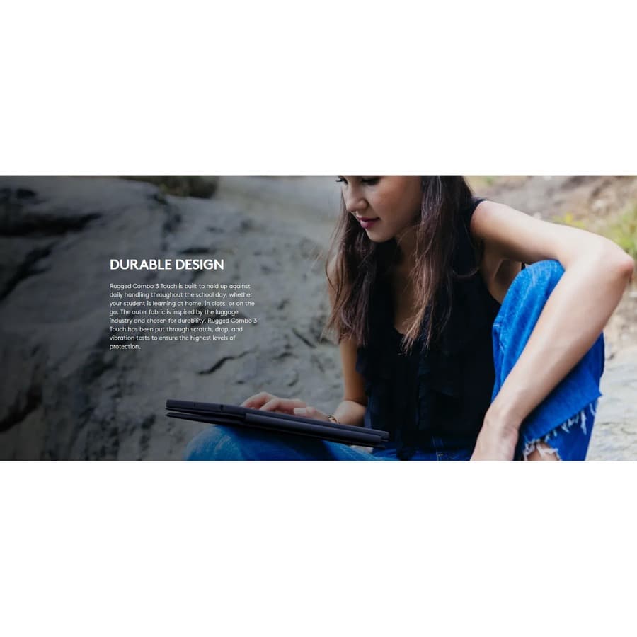 Logitech Rugged Combo 3 Touch keyboard case for iPad 7th, 8th, and 9th generation in blue