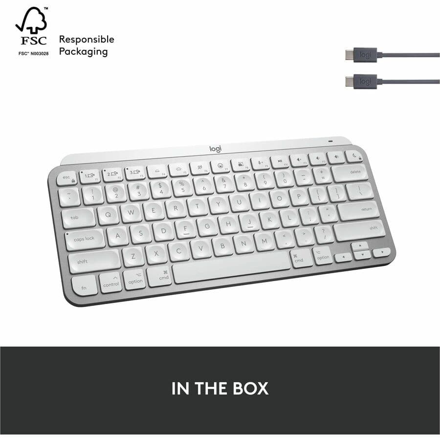 Logitech MX Keys Mini for Mac compact wireless backlit keyboard in graphite