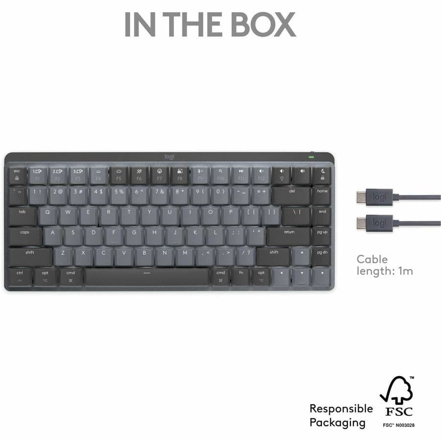 Logitech MX Mechanical Mini for Mac wireless illuminated keyboard in Space Gray