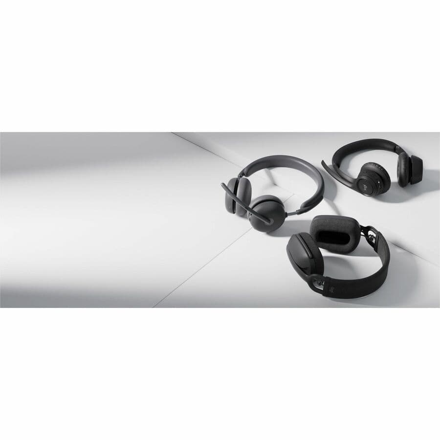 Logitech Zone 305 black wireless headset with on-ear design and boom microphone