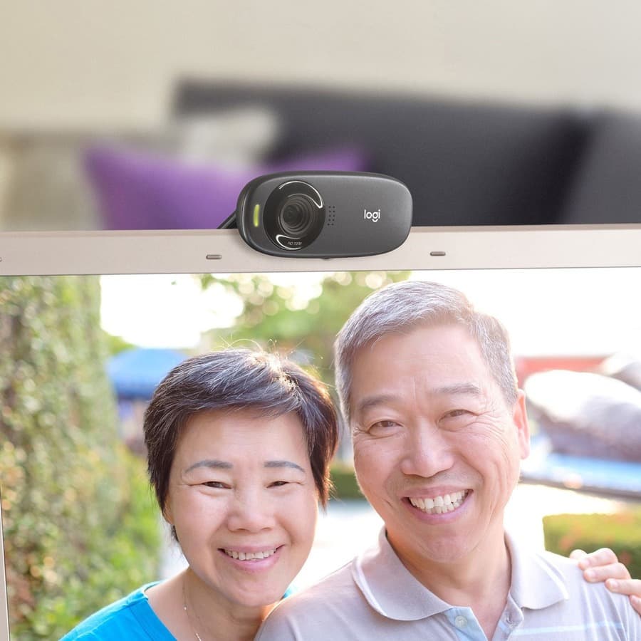 Logitech HD Webcam C310 with clip-on mount and built-in microphone for 720p video calls