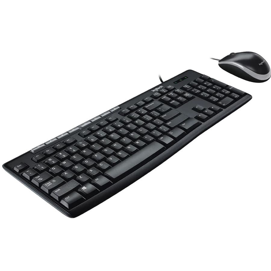 Logitech MK200 wired USB media combo keyboard and mouse for office desktops
