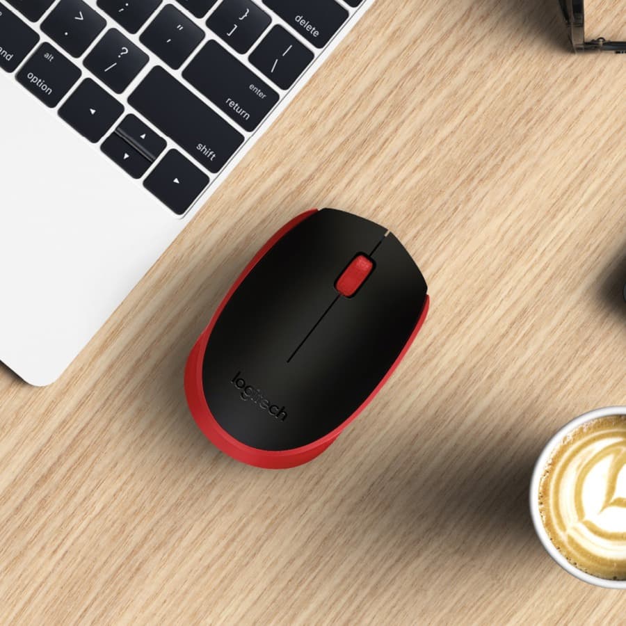 M170 Red Clamshell Mouse view 3