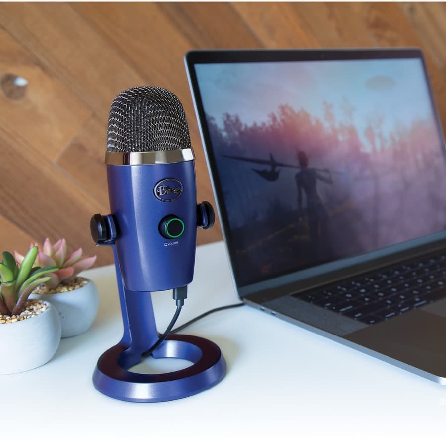 Blue Yeti Nano USB desktop microphone in vivid blue finish