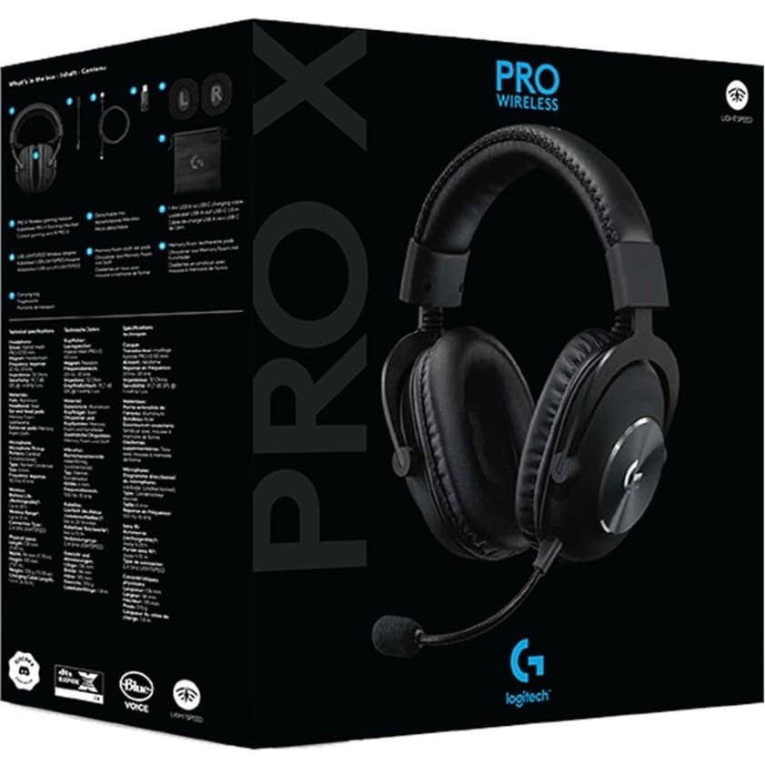 Logitech PRO X Wireless LIGHTSPEED gaming headset with boom mic and over-ear design