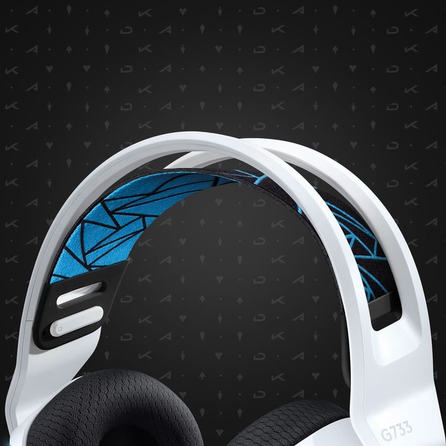 Logitech G733 LIGHTSPEED wireless gaming headset with detachable microphone and over-the-head design