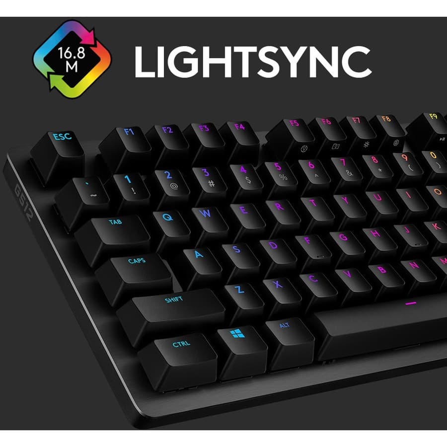 LOGITECH GAMING G512 CARBON LIGHTSYNC RGB MECHANICAL GAMING KYB W/GX RED SW view 4