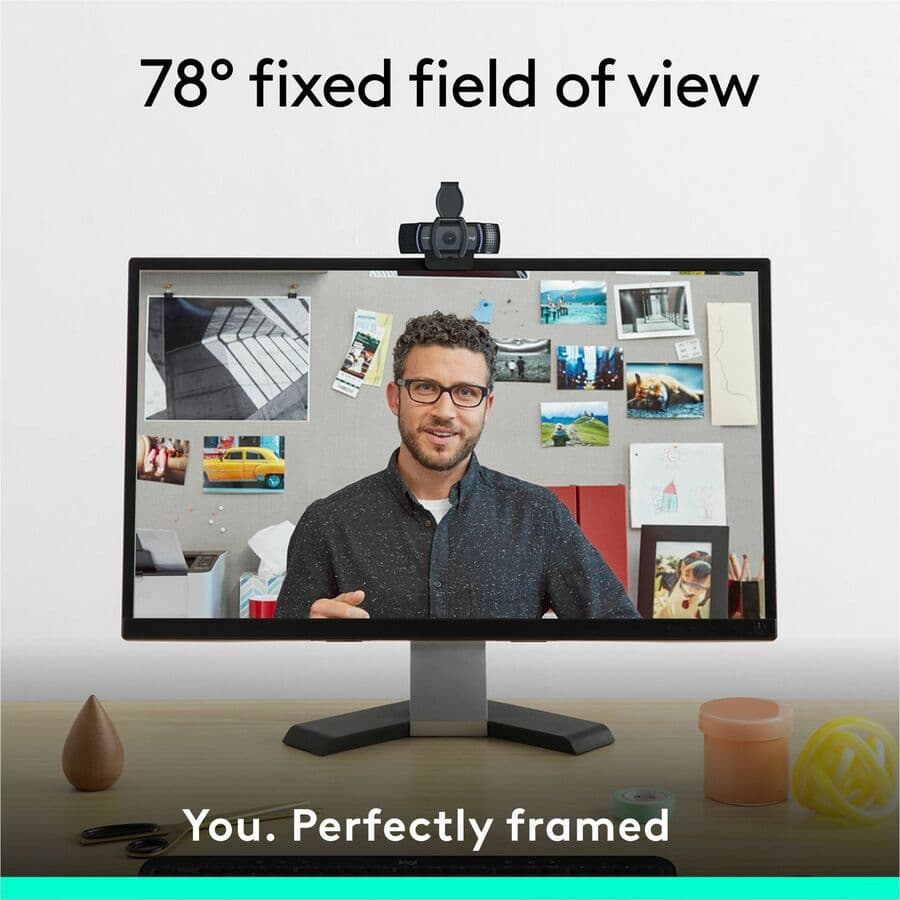 Logitech C920e TAA compliant 1080p webcam with built-in microphones