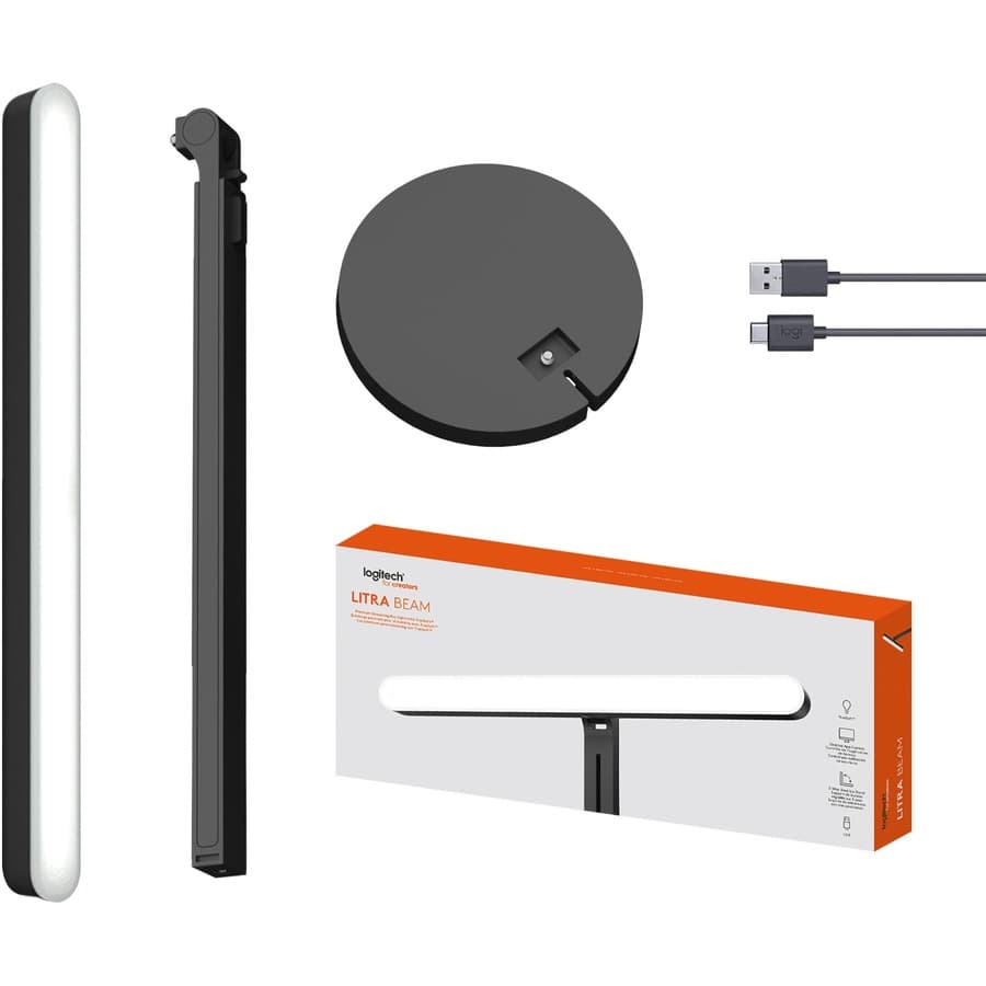 Logitech Litra Beam Premium Key Light with TrueSoft for desktop video lighting