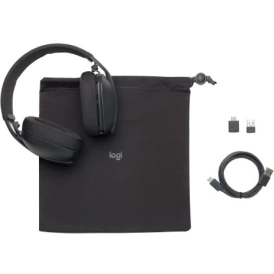 Logitech Zone Vibe 125 Graphite wireless Bluetooth over-ear headset with built-in microphone