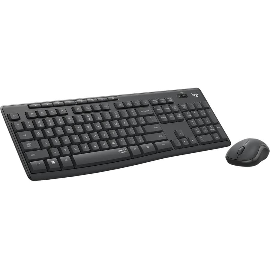 Logitech MK295 silent wireless keyboard and mouse combo in graphite