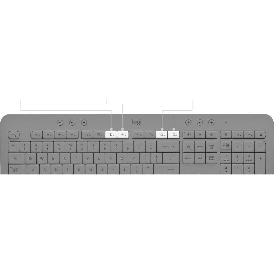 LA K650 WLS KYBD OFF WHITE SPA view 13