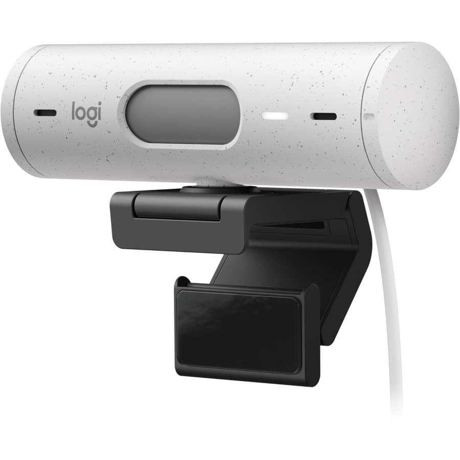 Logitech BRIO 500 Off-White webcam with USB-C connector for 1080p video calls