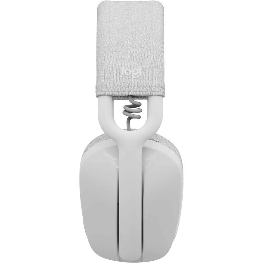Logitech Zone Vibe 100 off white wireless over-ear headset with boom microphone
