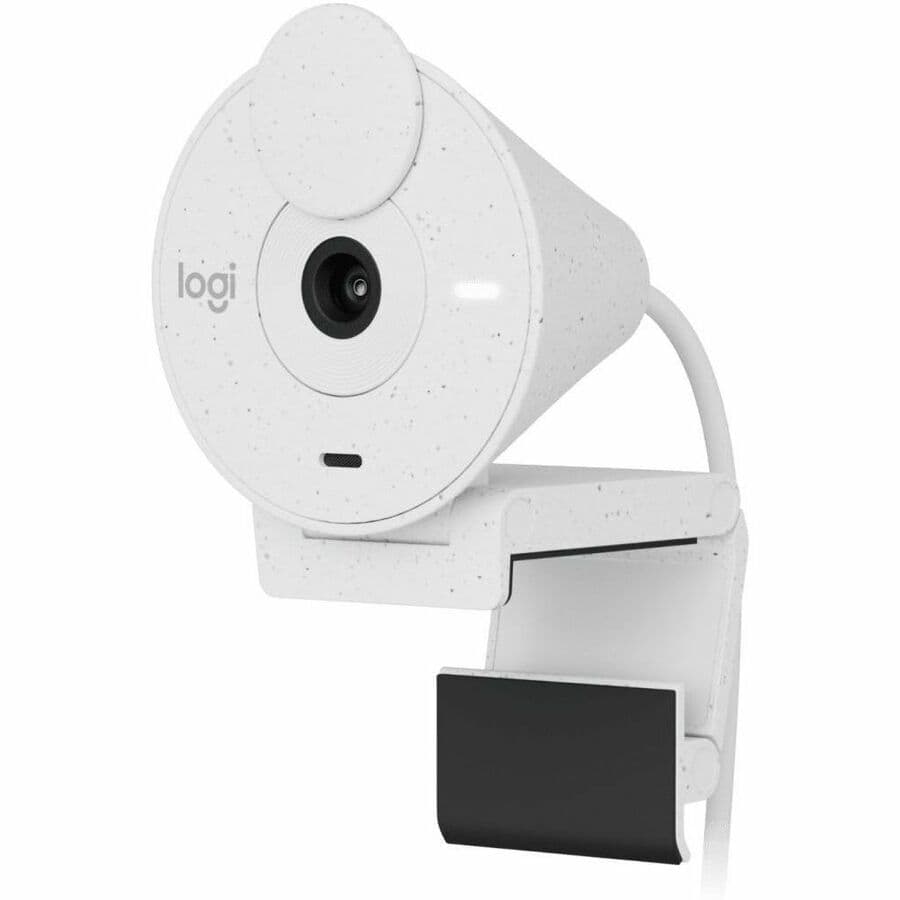 Logitech BRIO 305 1080p webcam in off-white with USB-C connection
