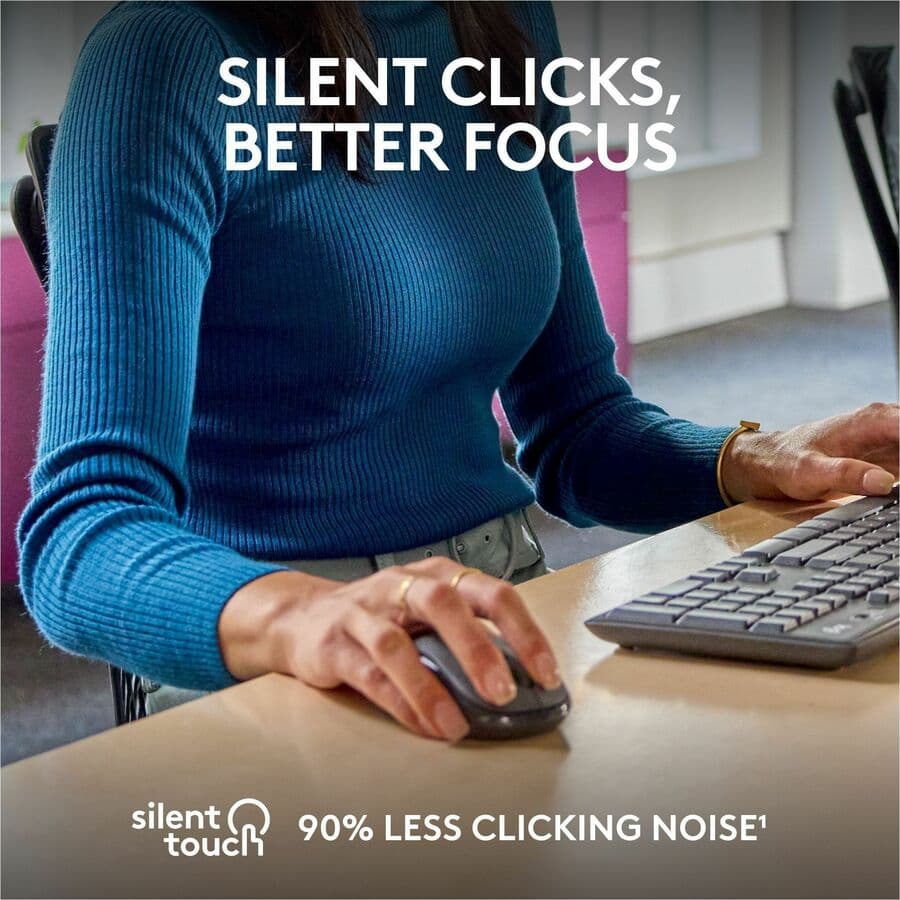 Logitech M240 Wireless Mouse in graphite with USB receiver