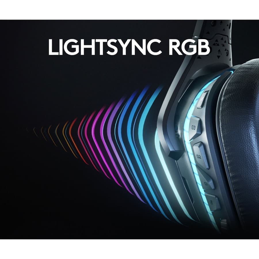 Logitech G635 wired 7.1 surround gaming headset with LIGHTSYNC lighting and boom microphone