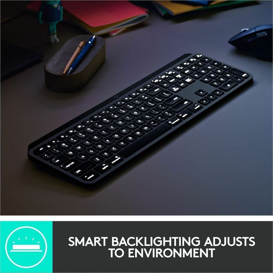 Logitech MX Keys for Mac Space Grey wireless keyboard with low-profile keys and smart backlighting