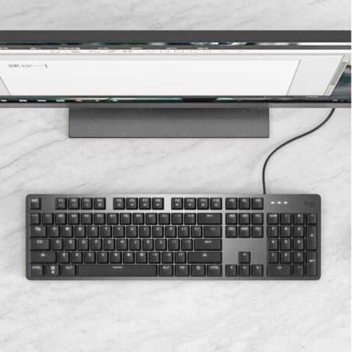 Logitech K845 mechanical illuminated keyboard with Cherry Blue switches and white backlighting