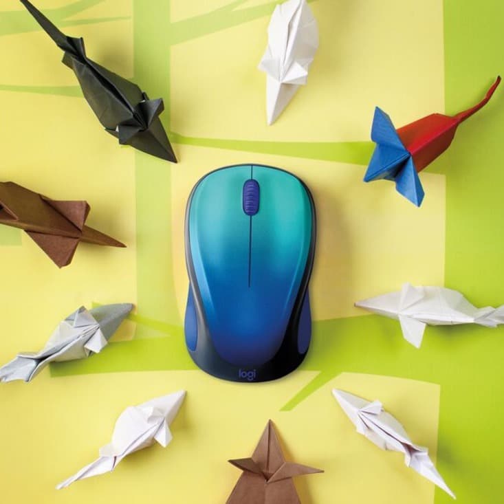 Logitech Blue Aurora Wireless Mouse — Design Collection blue, compact ambidextrous wireless mouse