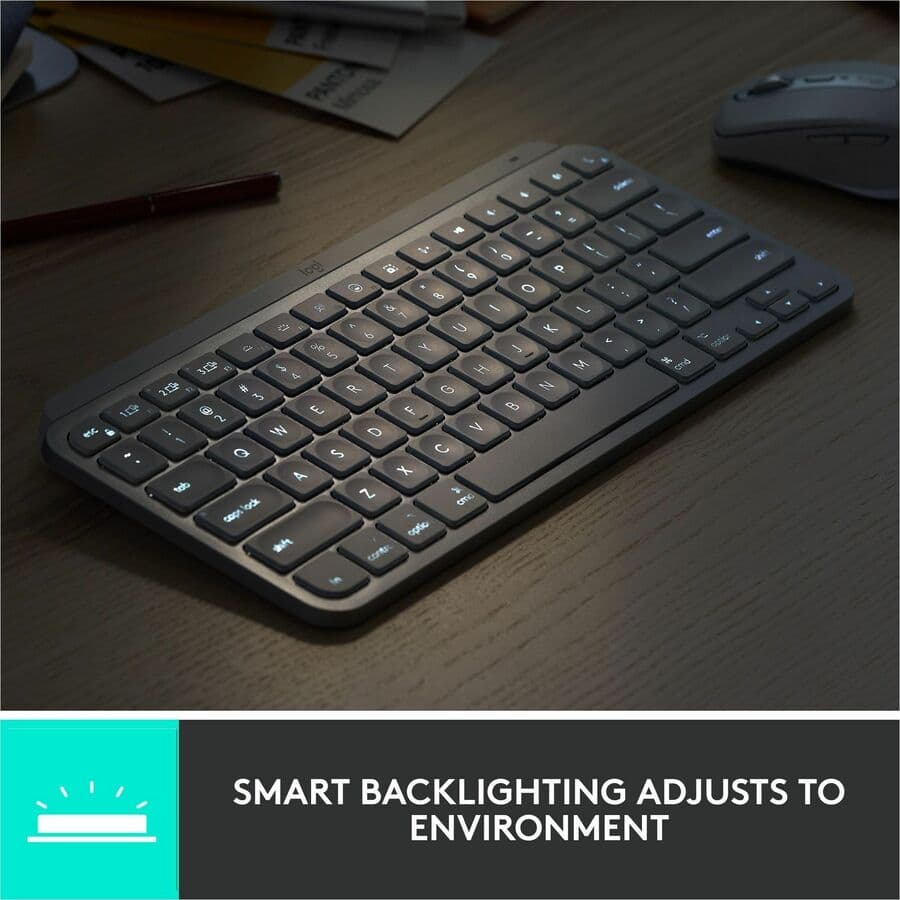 Logitech MX Keys Mini for Business Bolt wireless compact keyboard in Graphite
