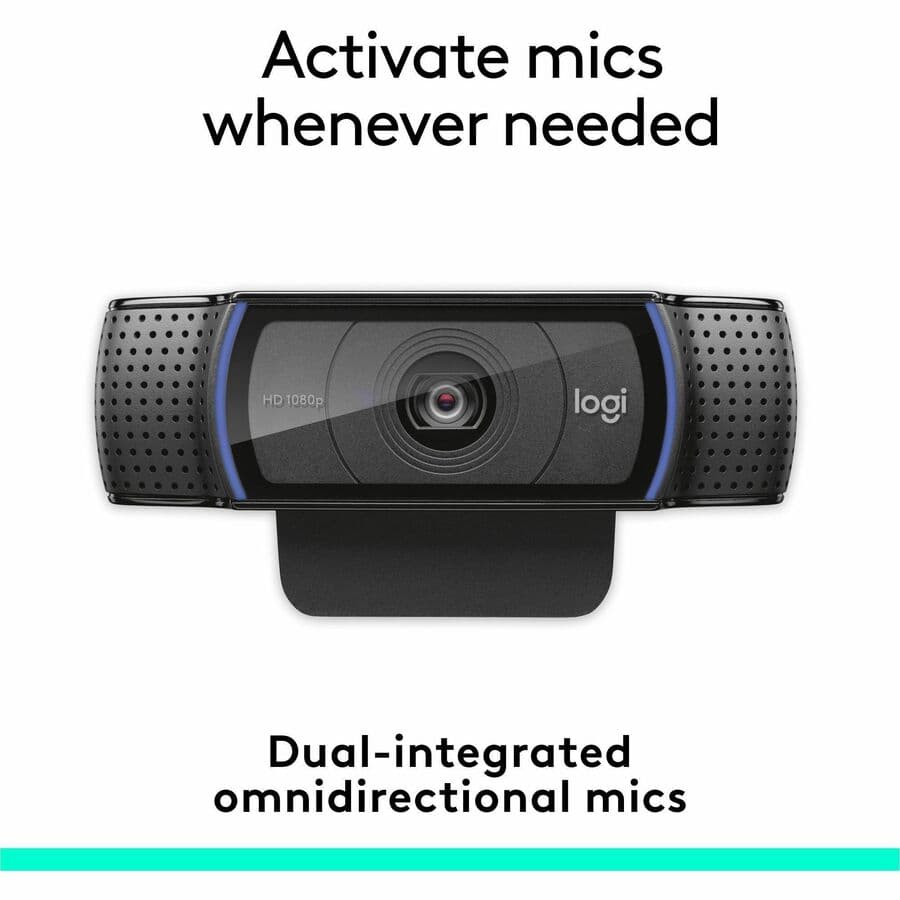 Logitech C920e TAA compliant 1080p webcam with built-in microphones