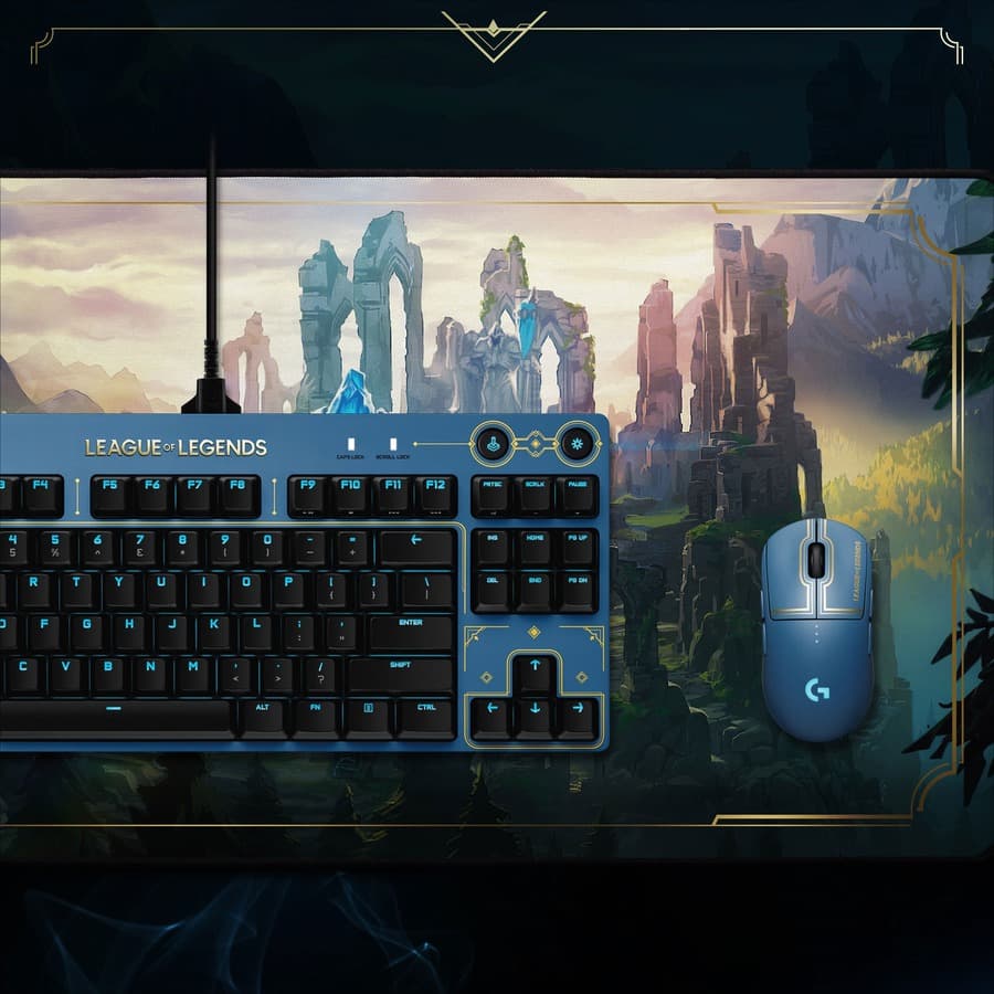 Logitech G Pro mechanical keyboard League Legends edition with compact wired esports design
