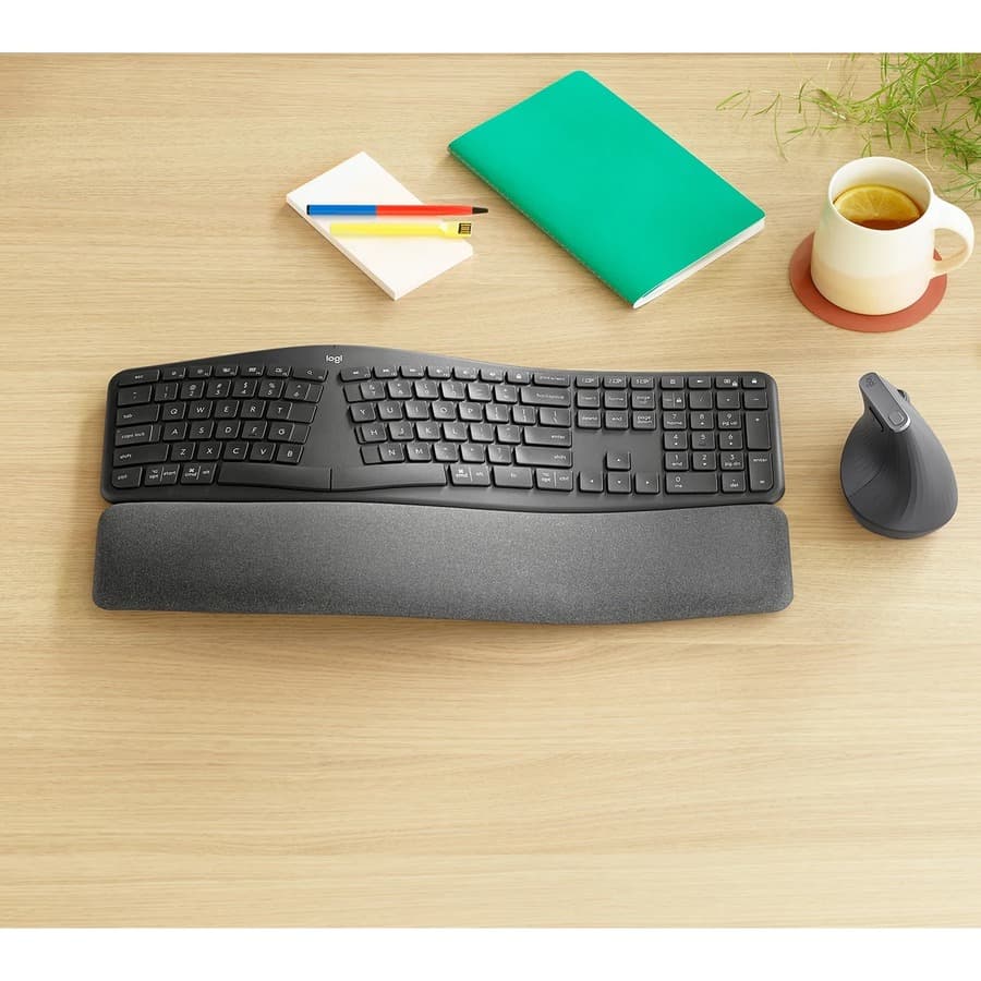 Logitech ERGO K860 Spanish split ergonomic wireless keyboard with curved keyframe