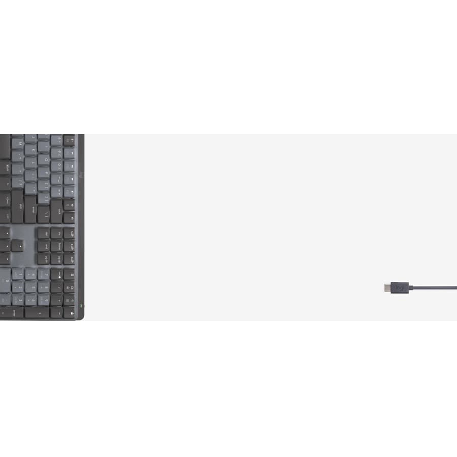 Logitech MX Mechanical wireless illuminated keyboard in graphite with perforated frame